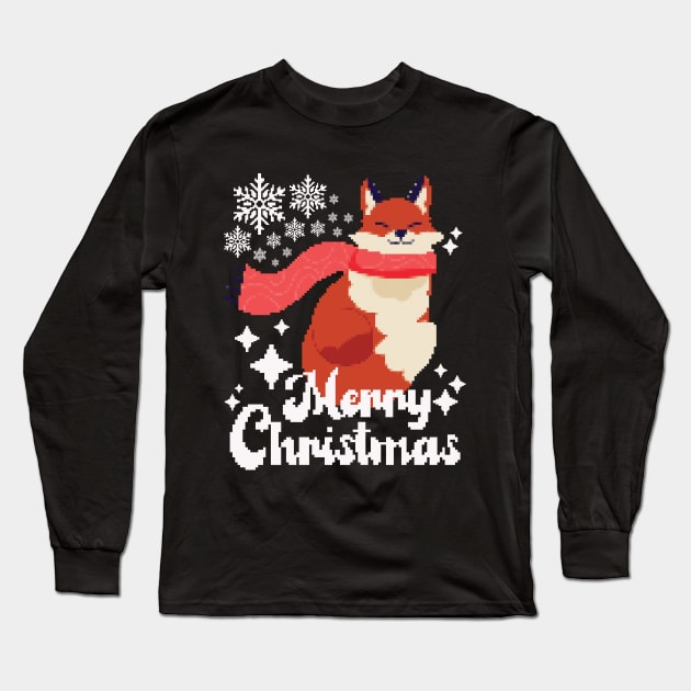 Foxy Christmas Long Sleeve T-Shirt by ArtStopCreative